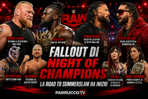 WWE RAW: Lesnar sfida Oba Femi, Reigns e Rollins verso SummerSlam