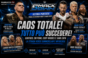 WWE SmackDown: caos totale prima di Saturday Night’s Main Event. Gunther, CM Punk, Cody Rhodes e Sami Zayn fanno esplodere la strada verso SummerSlam