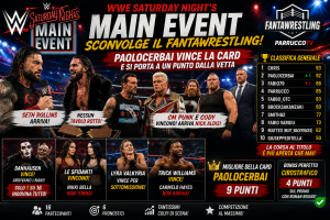 WWE Saturday Night’s Main Event sconvolge il Fantawrestling: Paolocerbai vince la card e si porta a un punto dalla vetta