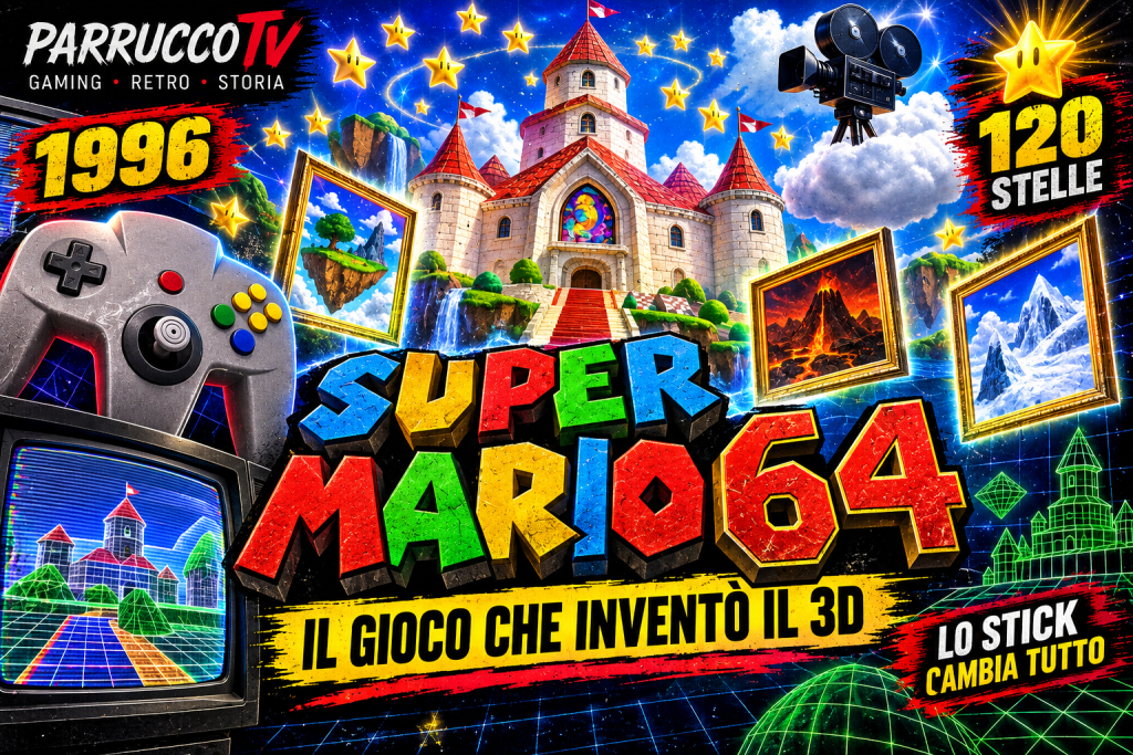 Super Mario 64, il gioco che inventò il 3D – copertina ParruccoTV