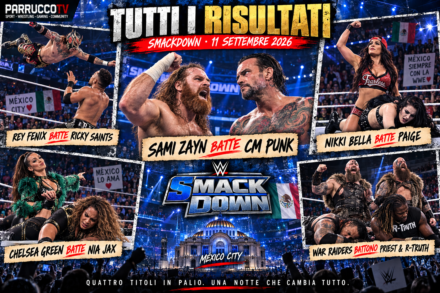 Tutti i risultati di WWE SmackDown dell’11 settembre 2026