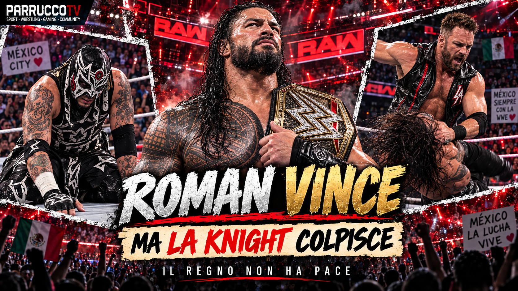 Roman Reigns batte Penta ma LA Knight lo colpisce dopo il match