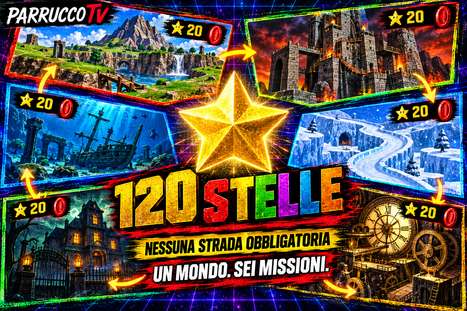 Le 120 Stelle e le missioni nei mondi tridimensionali di Super Mario 64