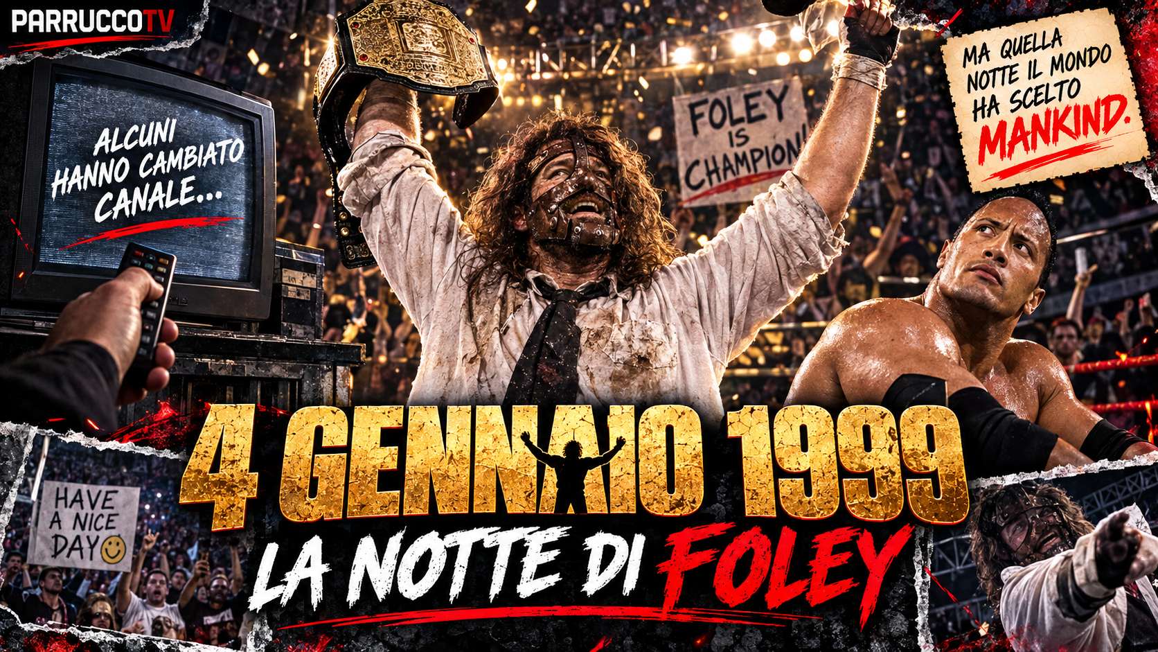 Mankind conquista il titolo WWF contro The Rock il 4 gennaio 1999