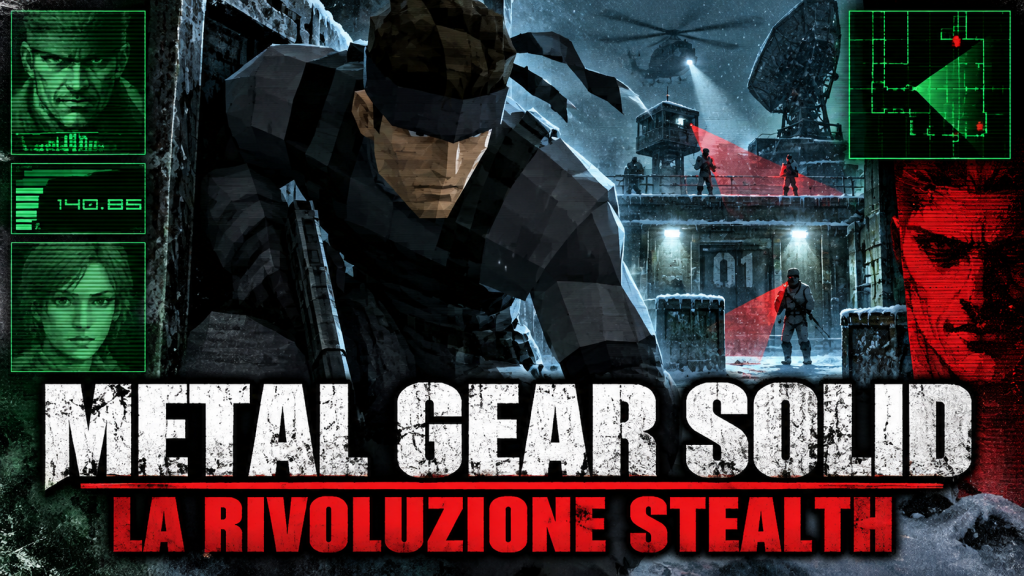 Solid Snake a Shadow Moses nella copertina ParruccoTV su Metal Gear Solid